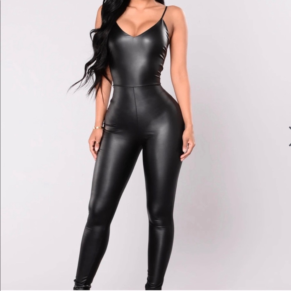 Faux Leather Jumpsuit! Never worn!
